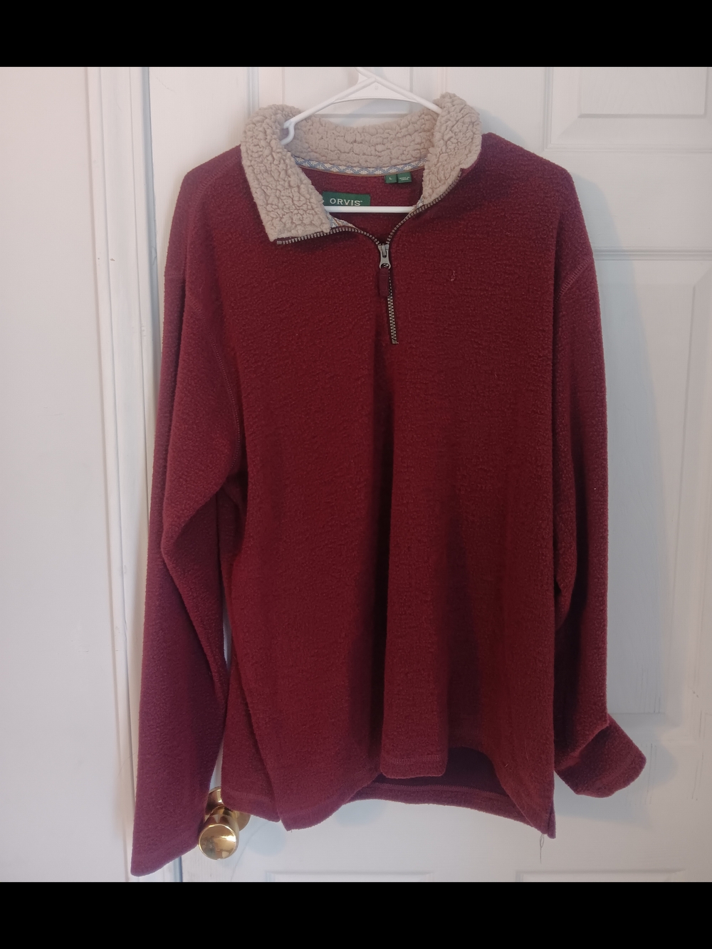 Orvis Men's Burgundy Sherpa Quarter-Zip Pullover (99)